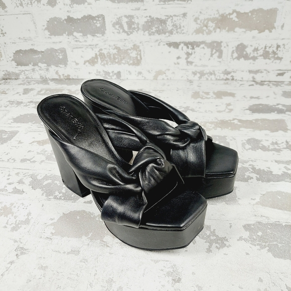 New Open Edit Kaia Black Knot Platform Sandal O349 - Picture 4 of 13